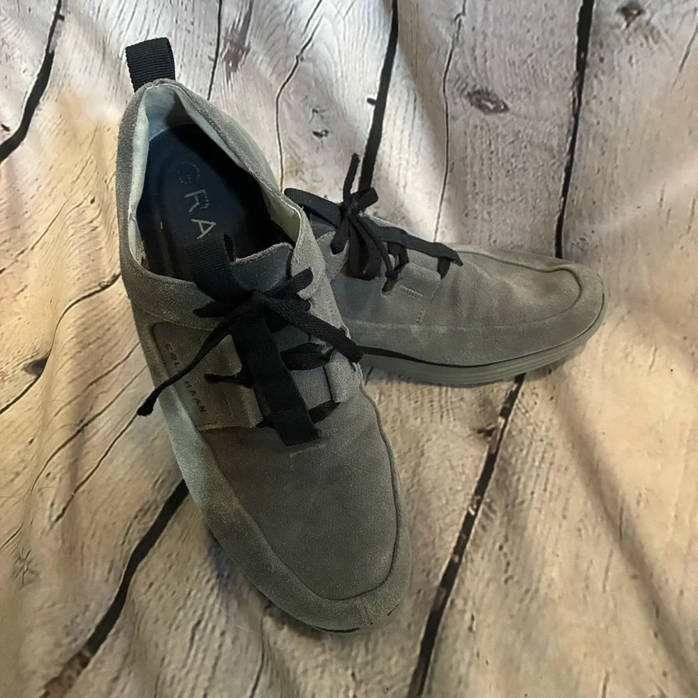 Cole‎ Haan Men's Grandsport Apron Toe Suede Sneakers Casual Shoes Gray Size 10.5